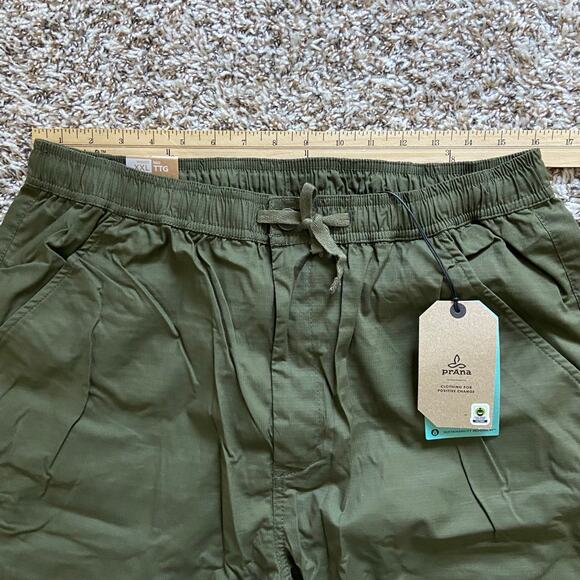 Prana Double Peak E-Waist 8" Short Men's XXL Cargo Green Standard Fit Drawstring - Picture 7 of 9